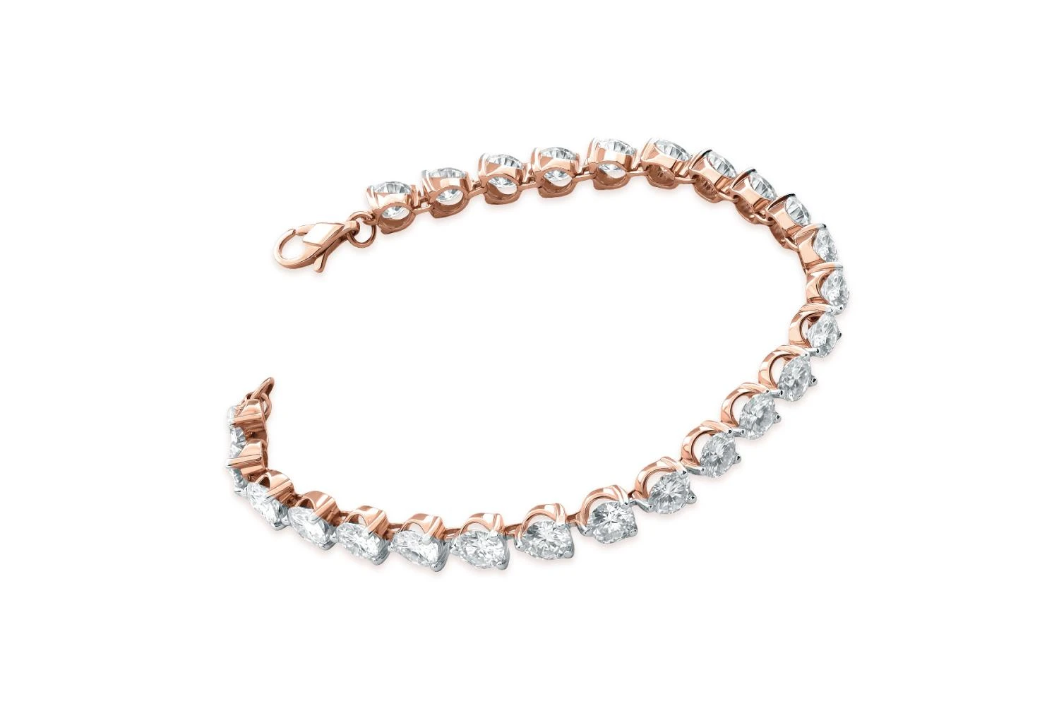 Браслет Дорожка из красного золота с 28 фианитами