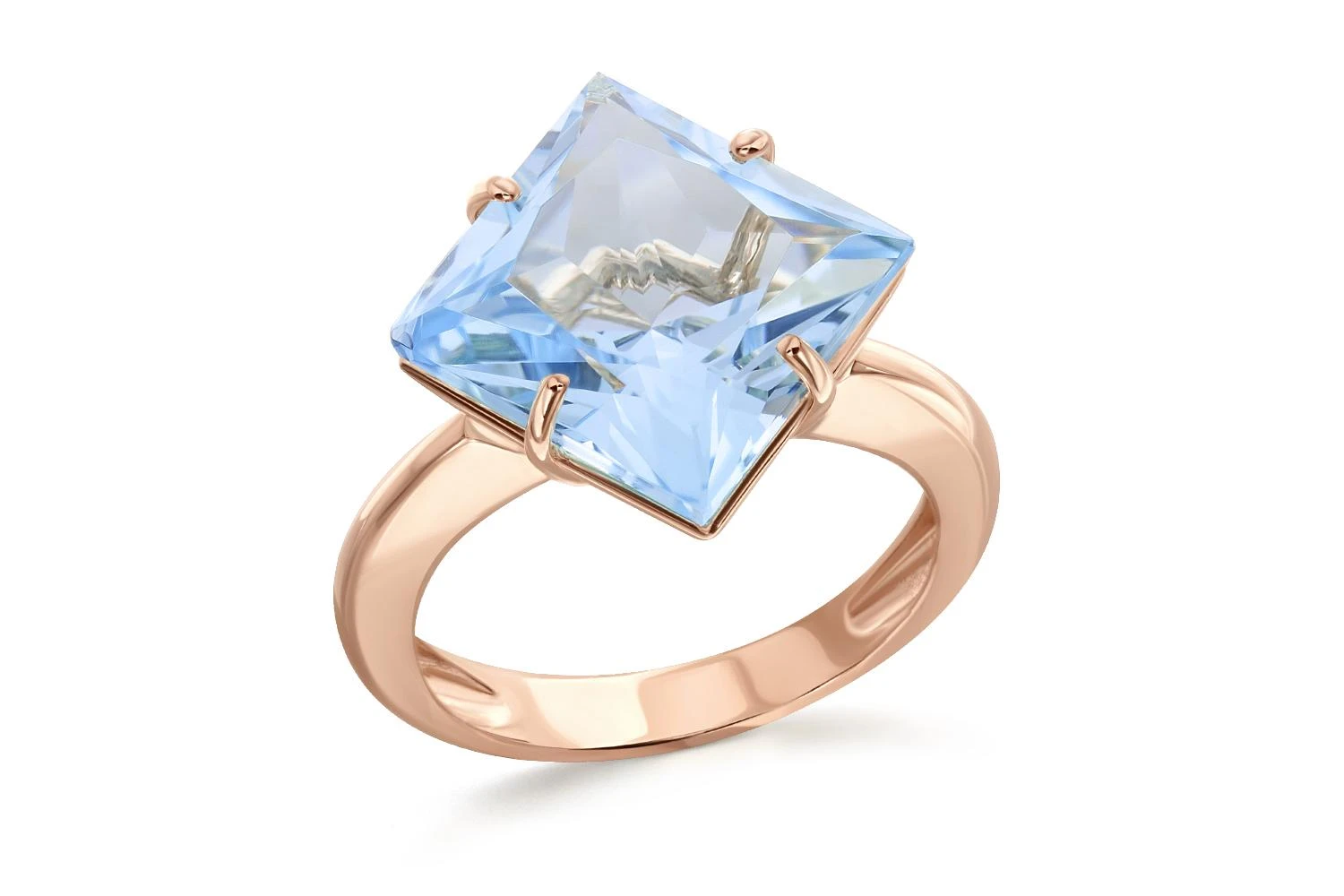 Кольцо из красного золота с топазом sky