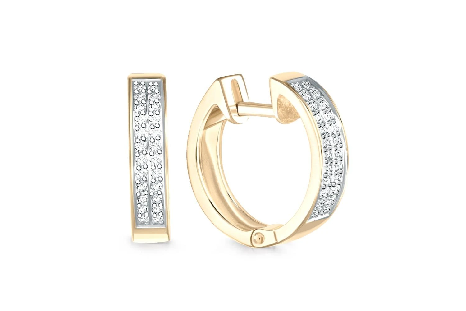 Серьги Дорожки из жёлтого золота с 48 бриллиантами