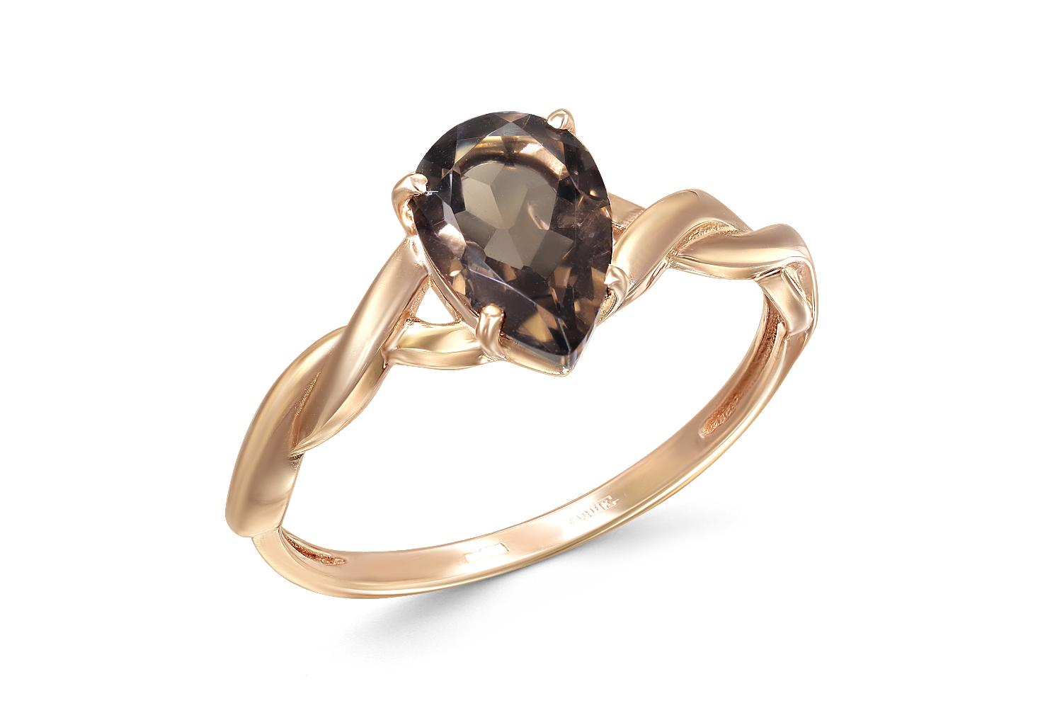 

Кольцо с раух топазом из красного золота