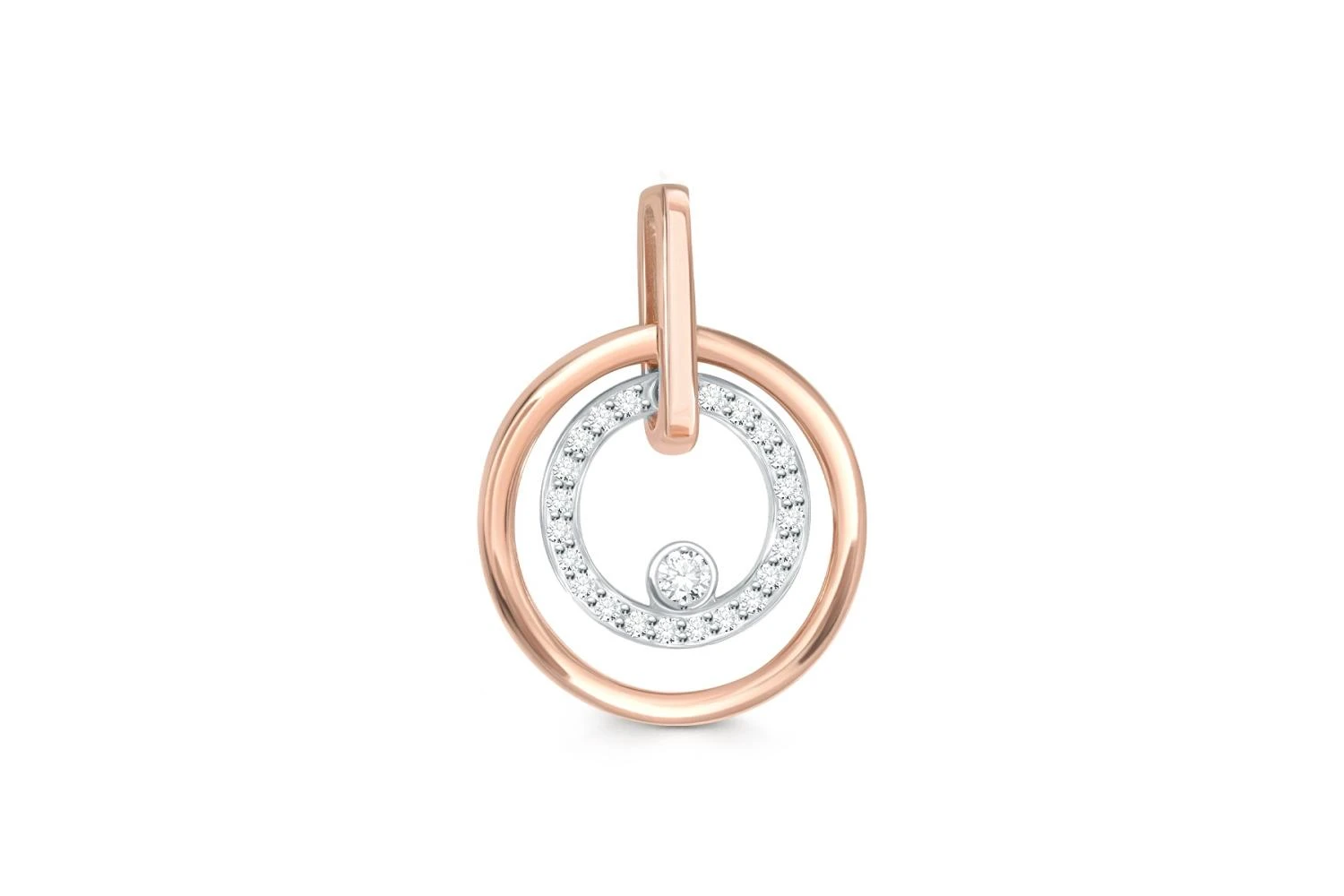 Подвеска Круг из красного золота с 23 фианитами