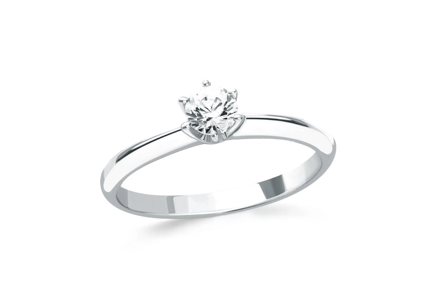 Кольцо из белого золота с муассанитом