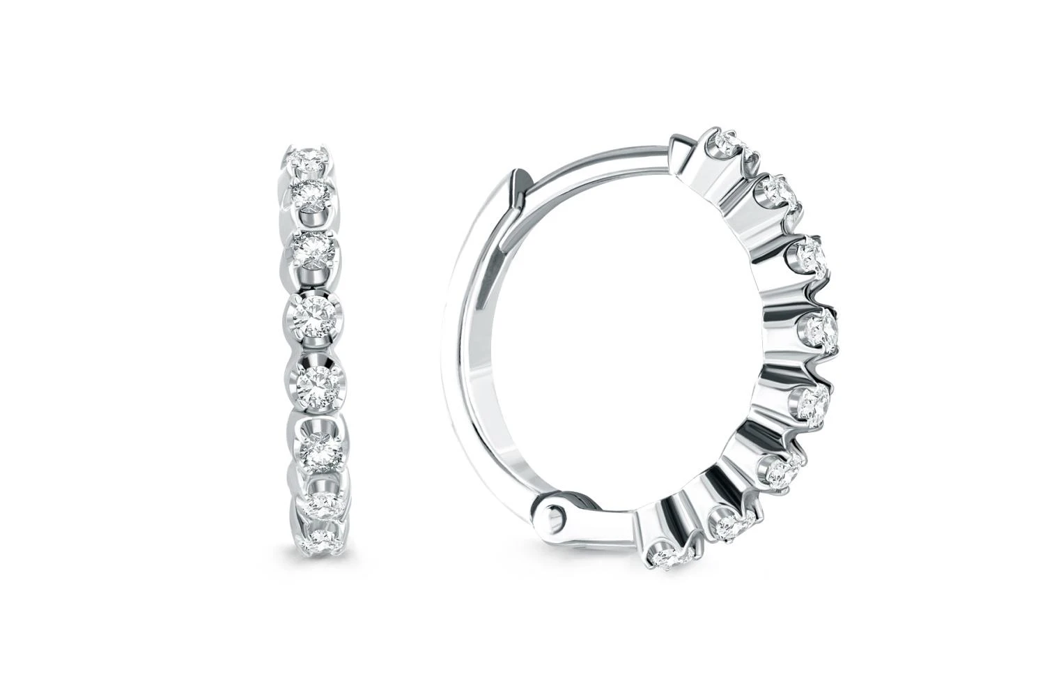 Серьги Дорожки из белого золота с 16 фианитами