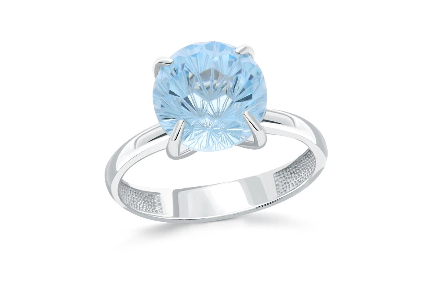 Кольцо из белого золота с топазом sky