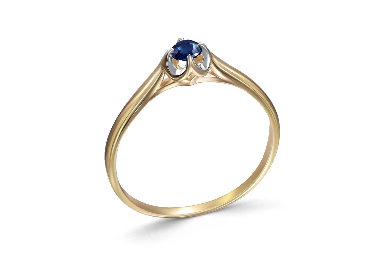 Кольцо из жёлтого золота с сапфиром