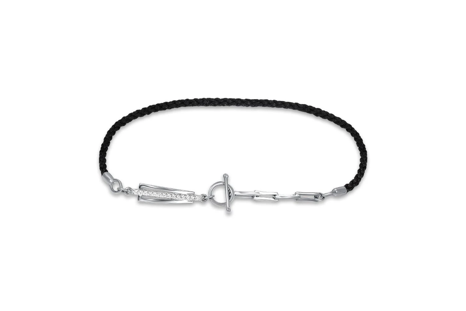 Браслет из белого золота с 14 фианитами