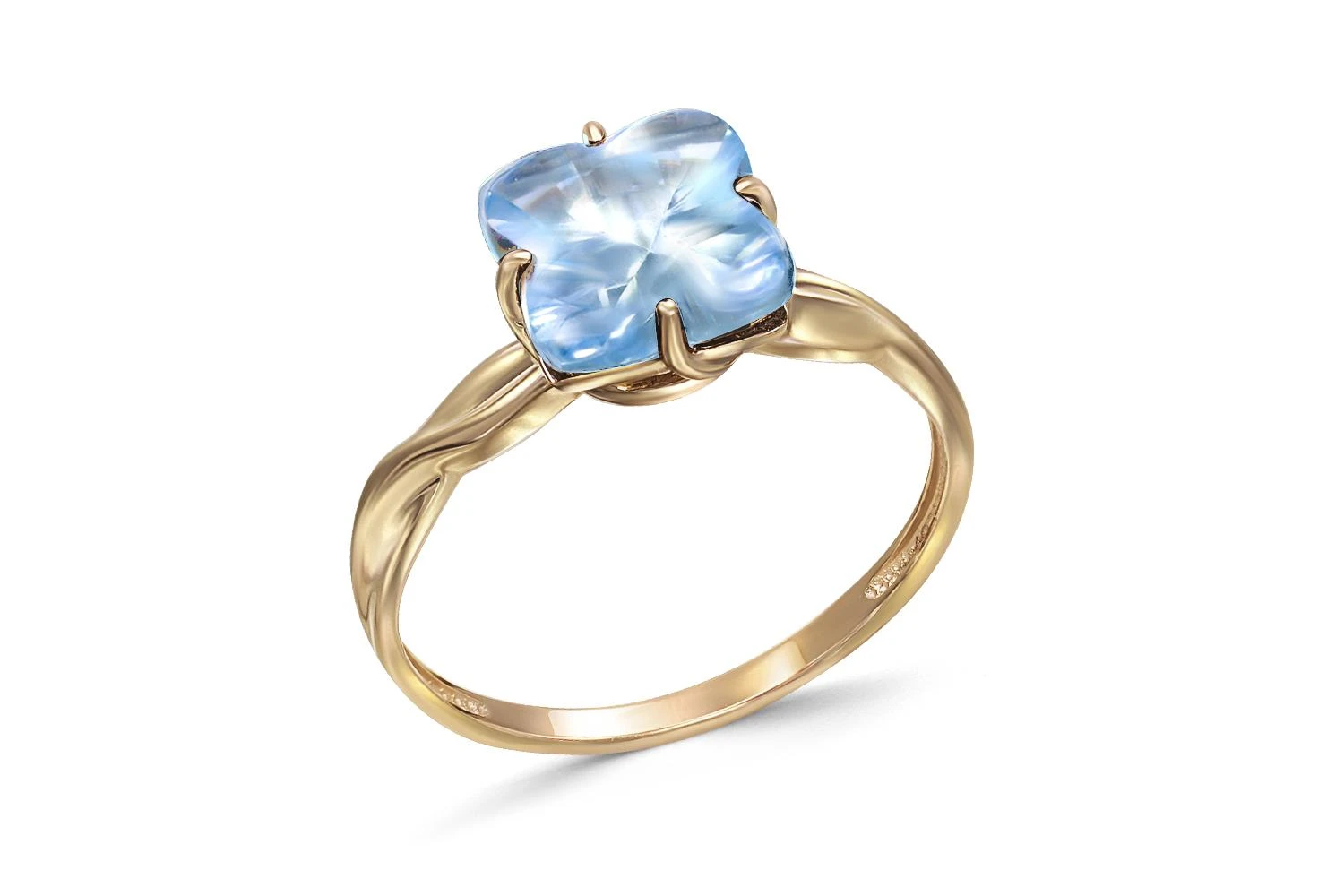 Кольцо из жёлтого золота с топазом sky