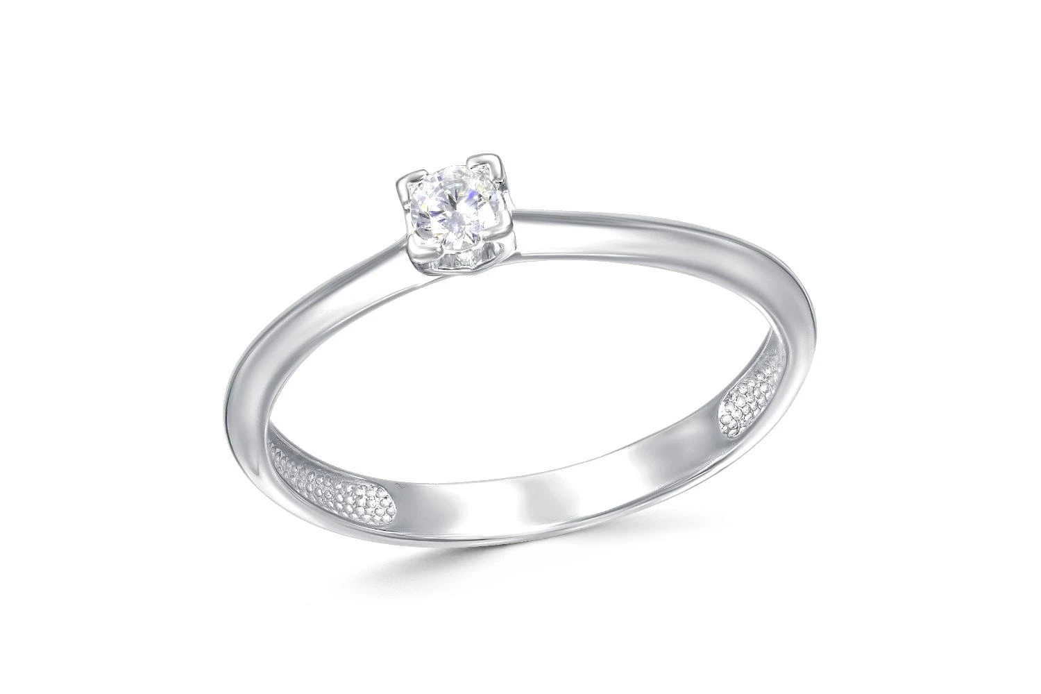 Кольцо из белого золота с бриллиантом