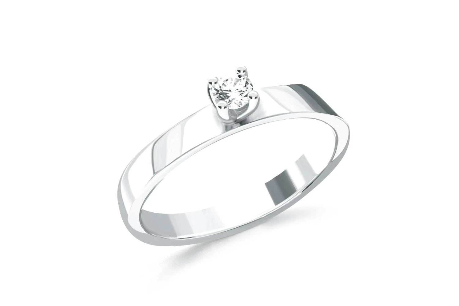 Кольцо из белого золота с муассанитом