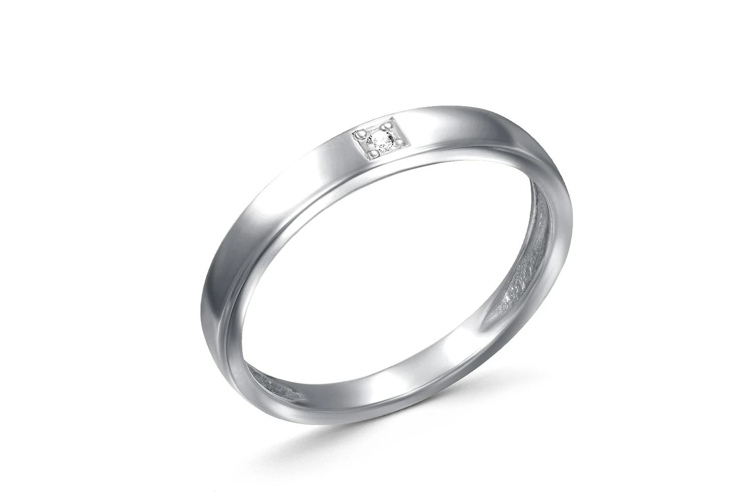 Кольцо из белого золота с фианитом