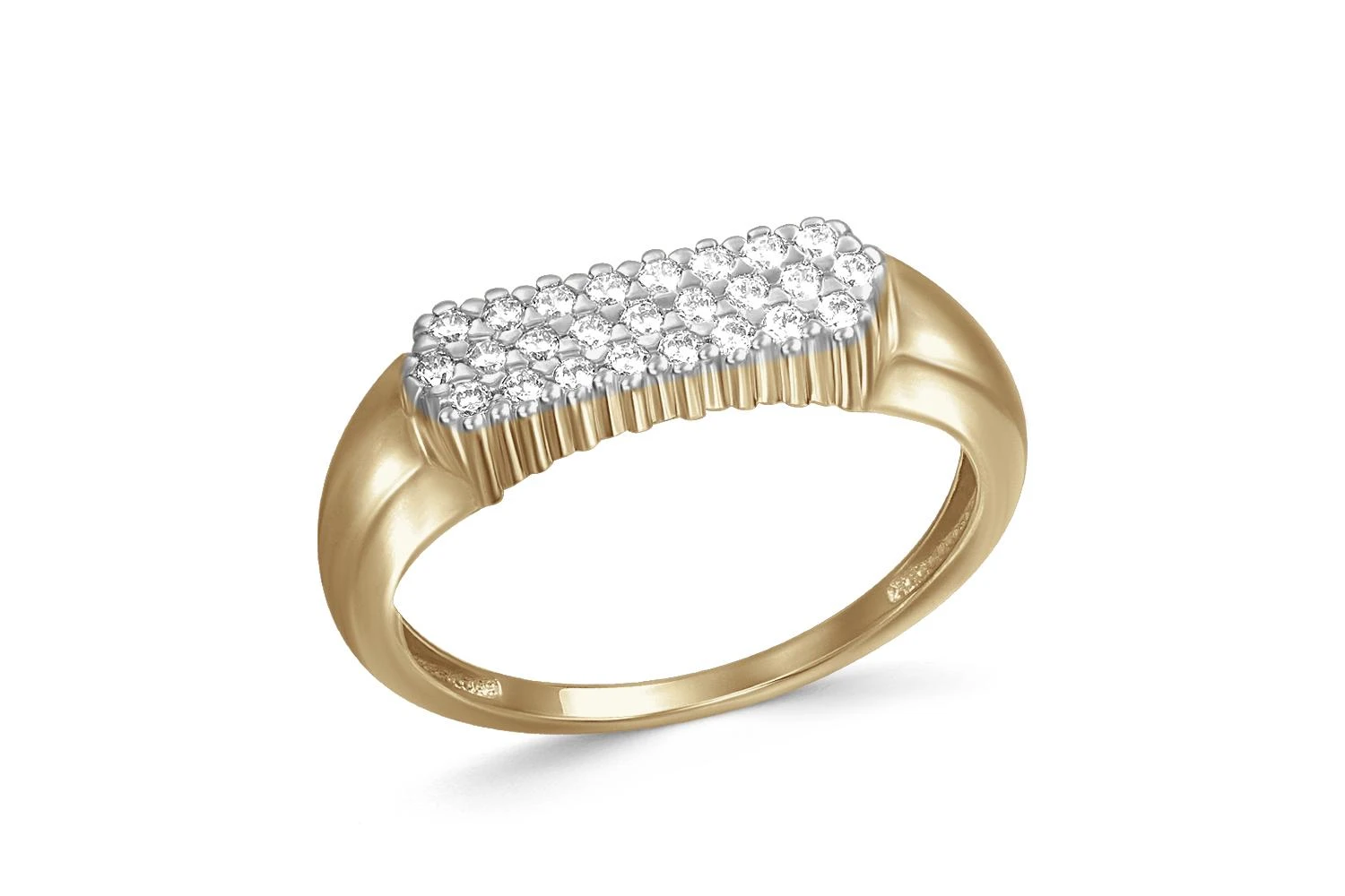 Кольцо из жёлтого золота с 25 фианитами