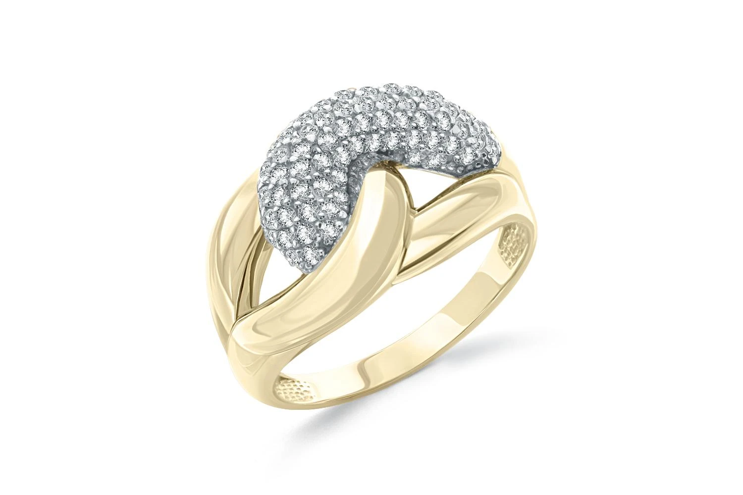 Кольцо из жёлтого золота с 95 фианитами