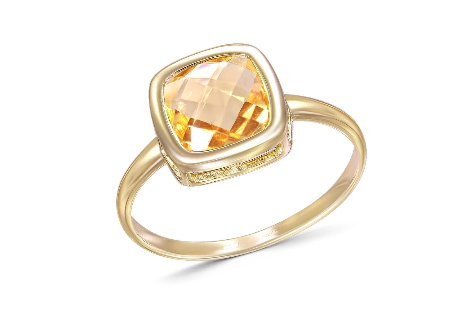Кольцо из жёлтого золота с цитрином