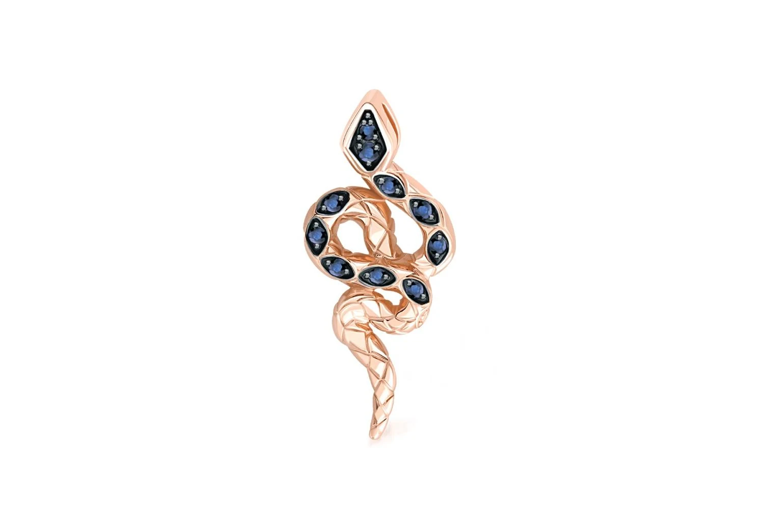Подвеска Змея из красного золота с 10 сапфирами