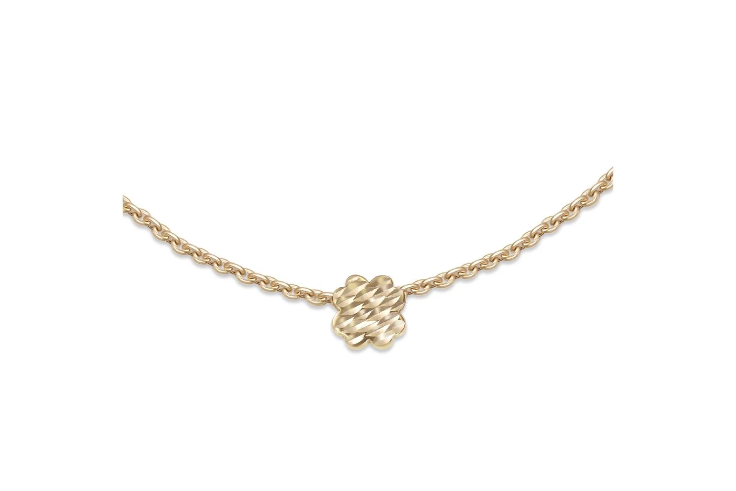 Колье Клевер из жёлтого золота без вставок