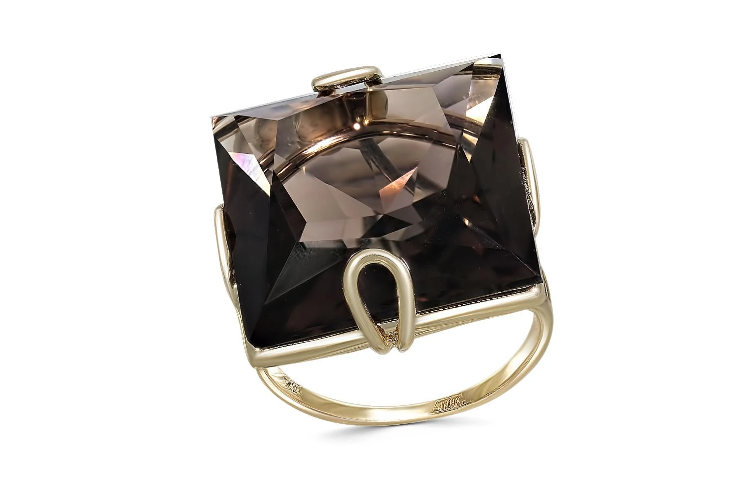 Кольцо из жёлтого золота с раухтопазом