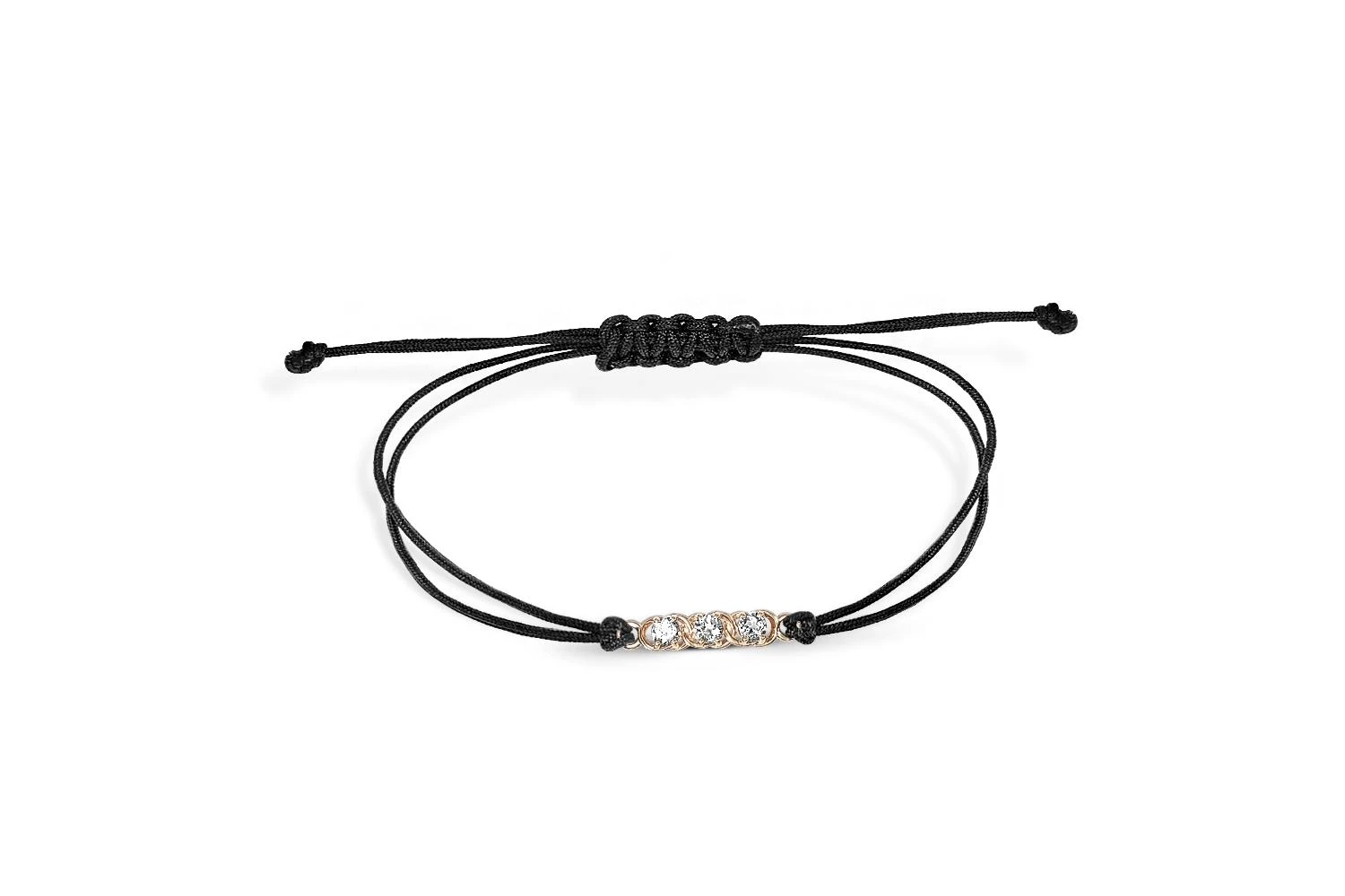 Браслет из красного золота с 3 бриллиантами