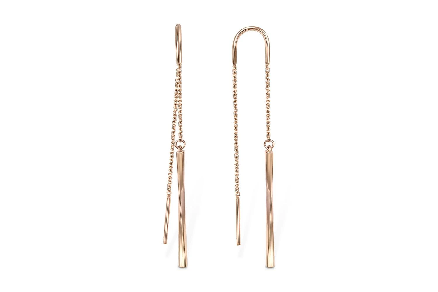 Серьги-продёвки из красного золота без вставок