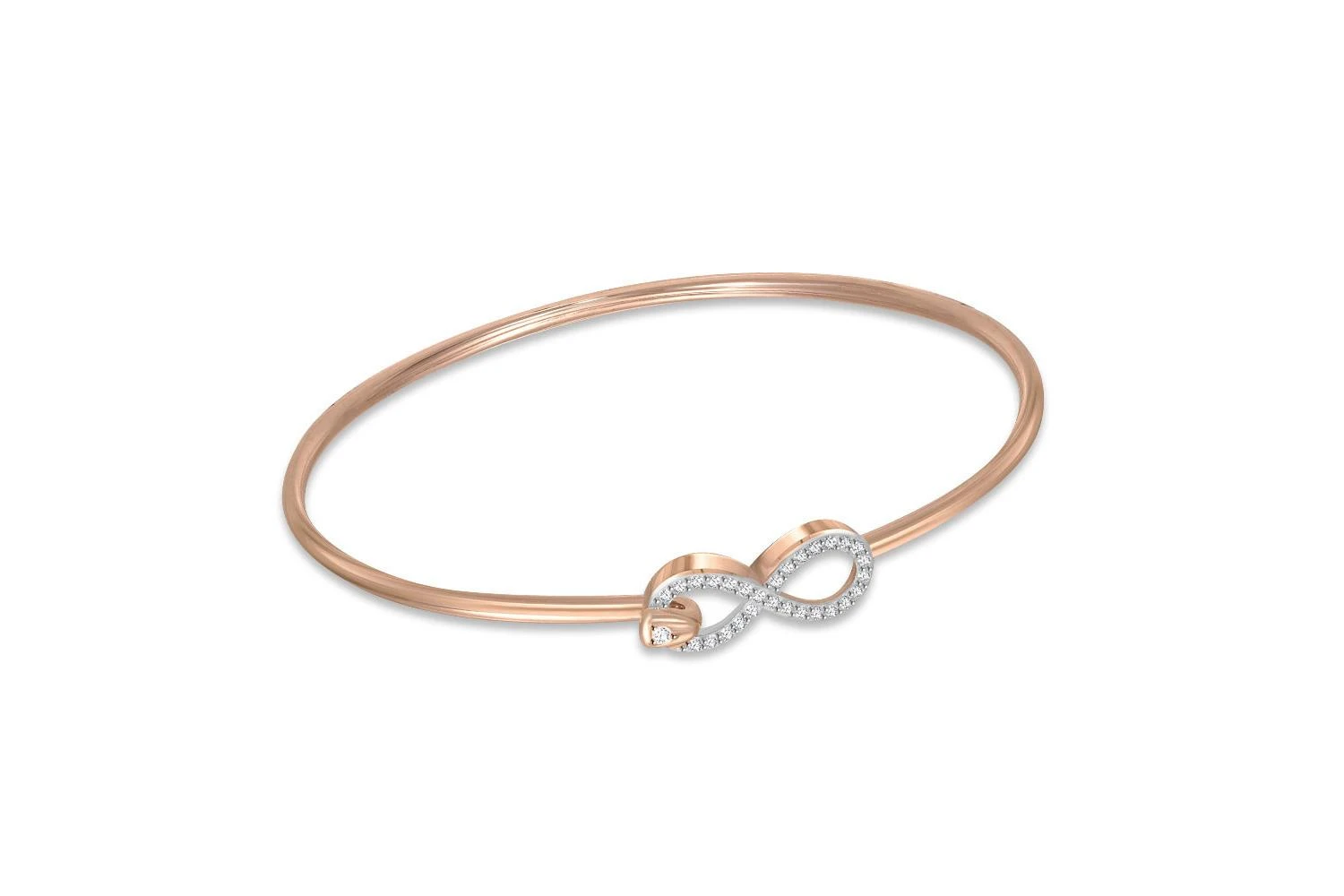Браслет Бесконечность из красного золота с 33 фианитами