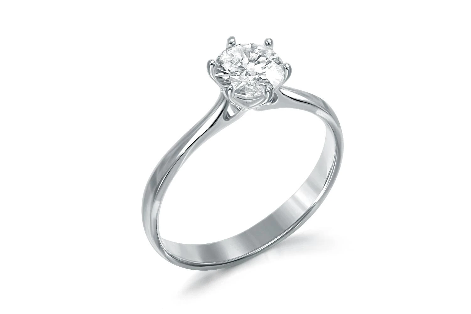 Кольцо из белого золота с бриллиантом