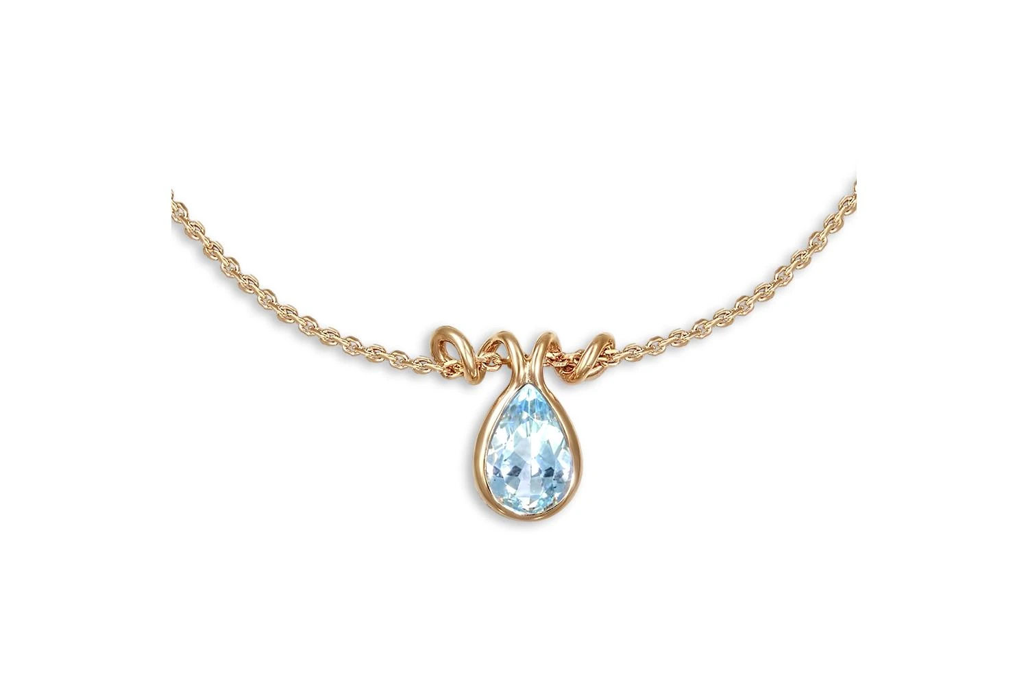 Колье из красного золота с топазом sky