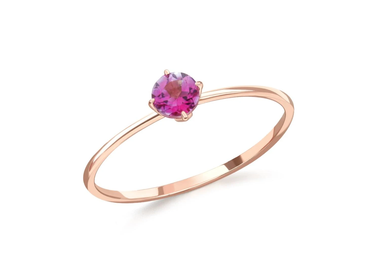 Кольцо из красного золота с топазом розовым