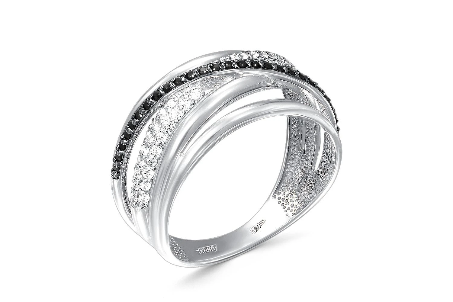 Кольцо Дорожка из белого золота с 82 фианитами