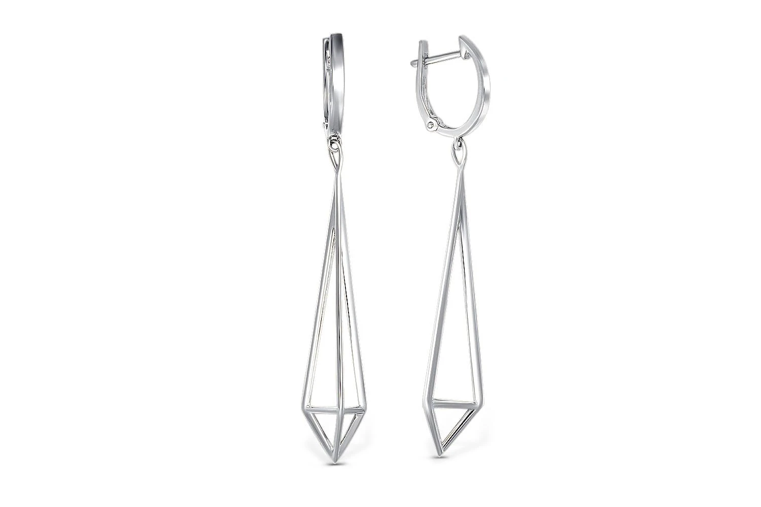 Серьги из белого золота без вставок