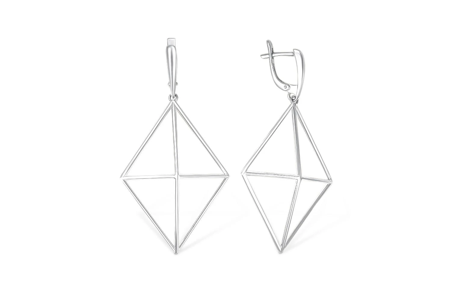 Серьги из белого золота без вставок