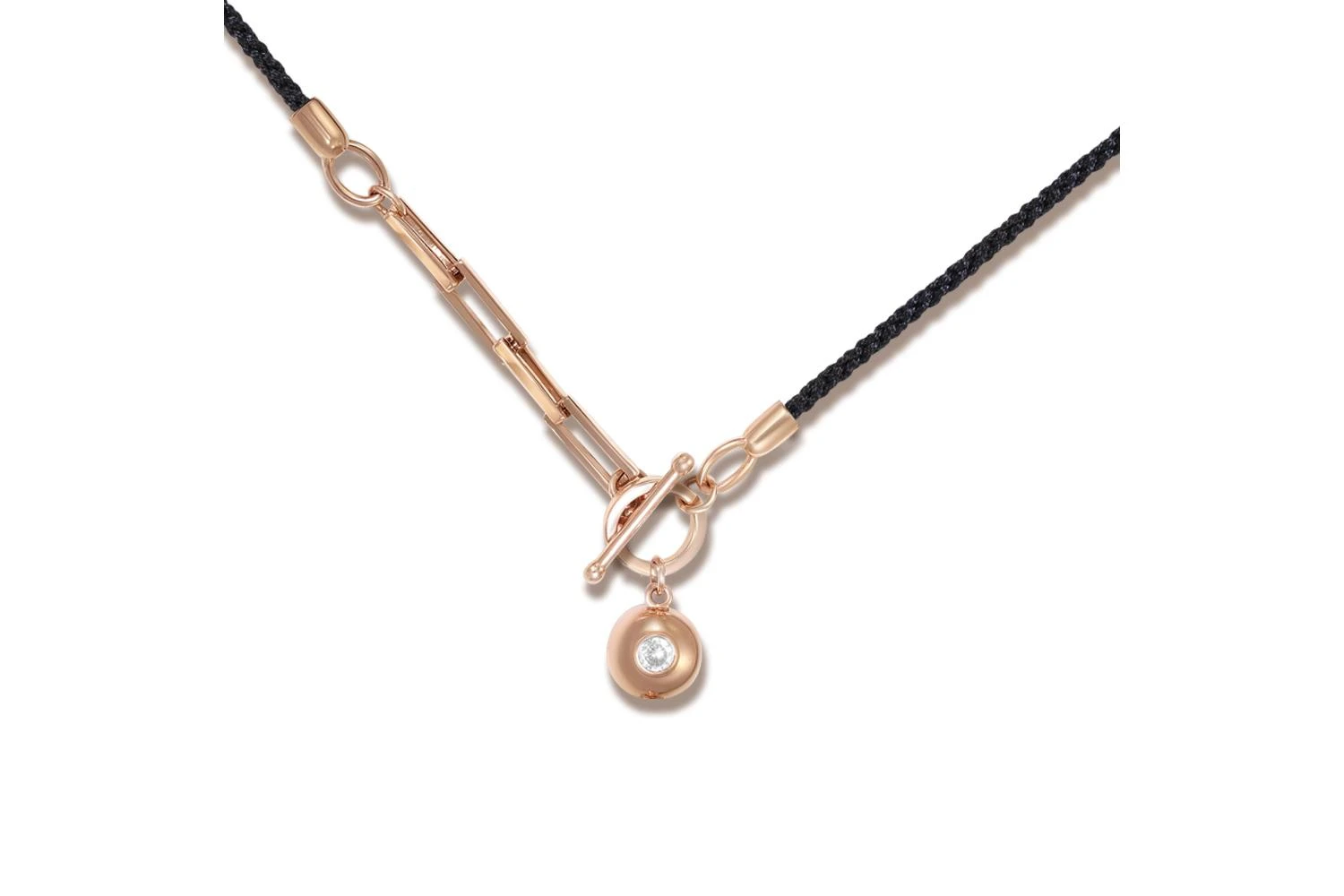 Колье из красного золота с 3 фианитами