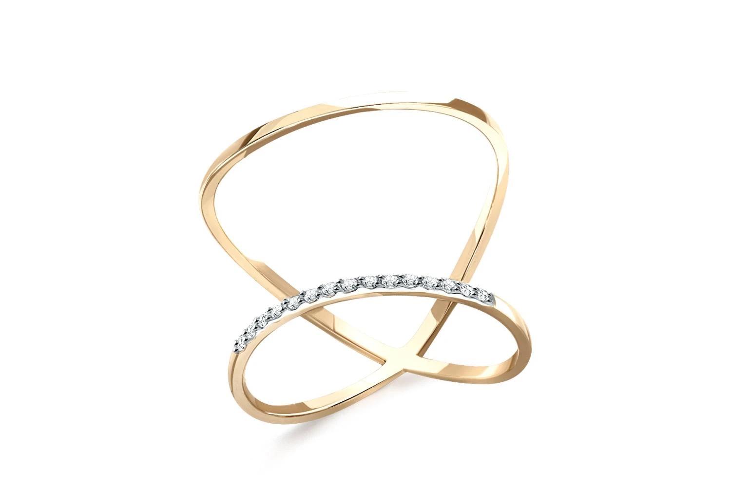 Кольцо из жёлтого золота с 15 бриллиантами