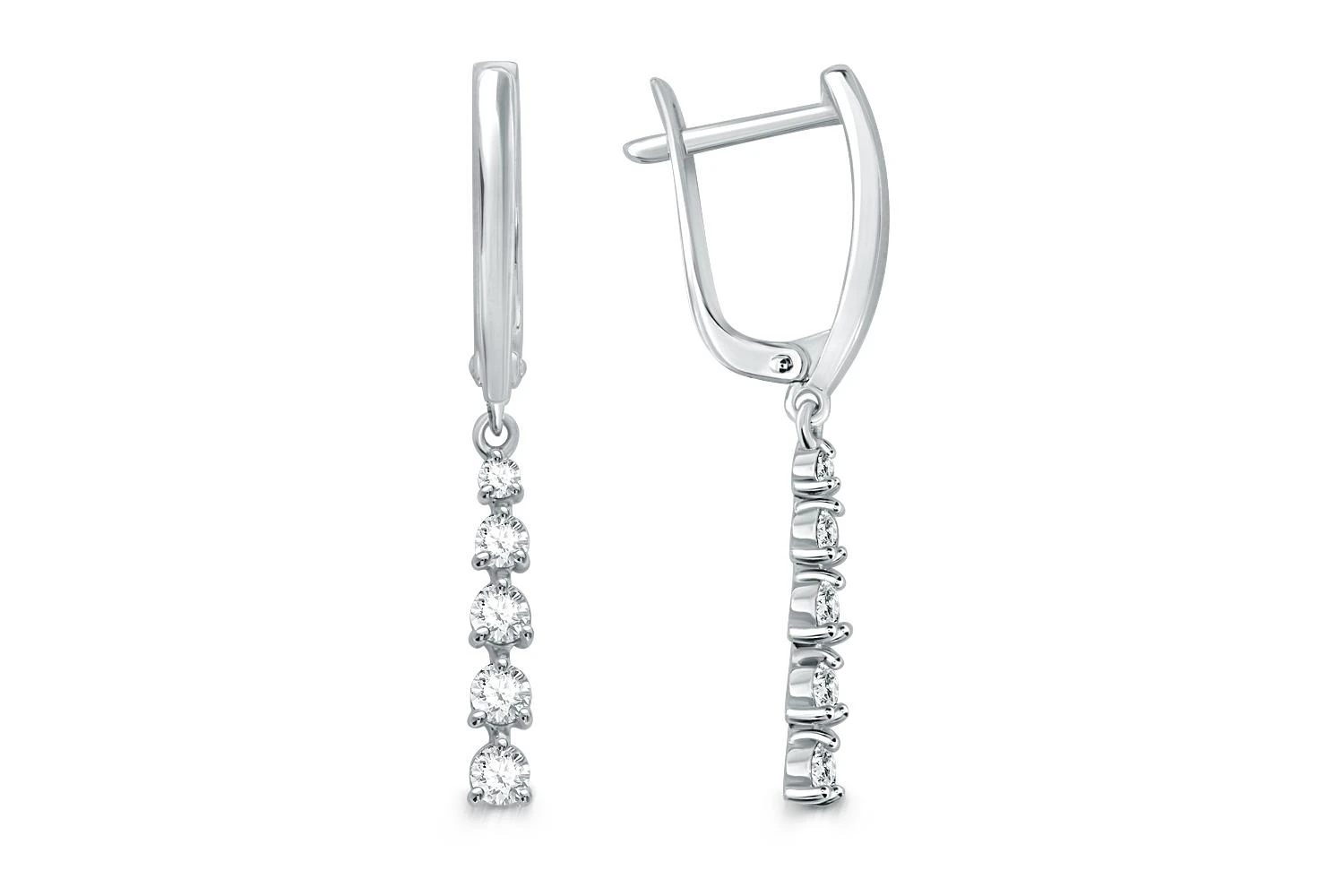 Серьги из белого золота с 10 бриллиантами