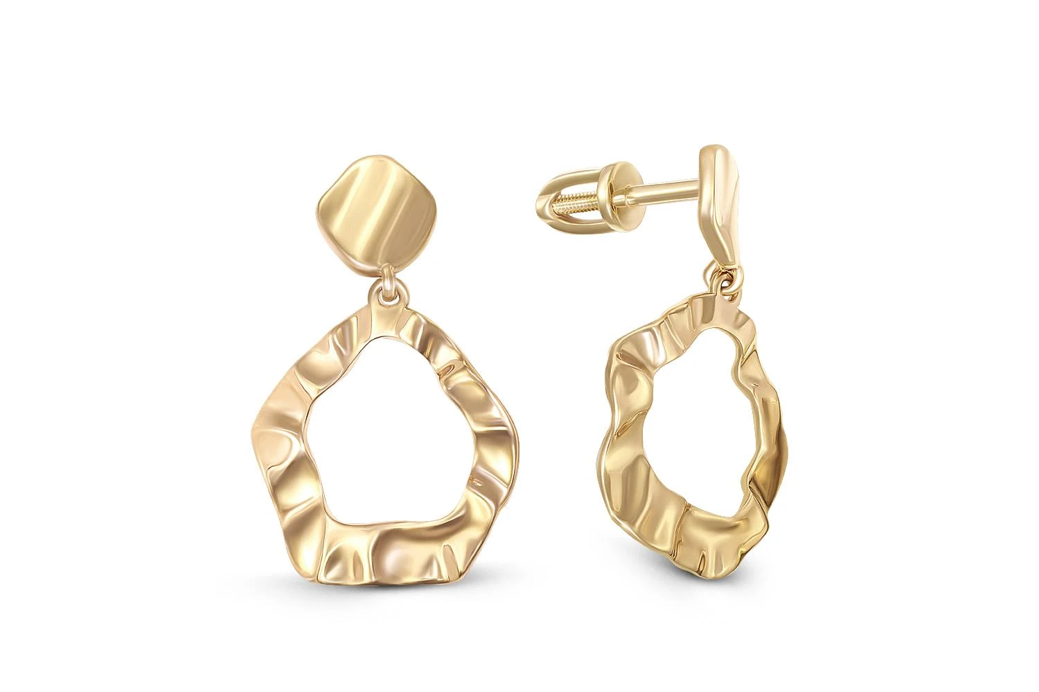 Серьги-пусеты из жёлтого золота без вставок