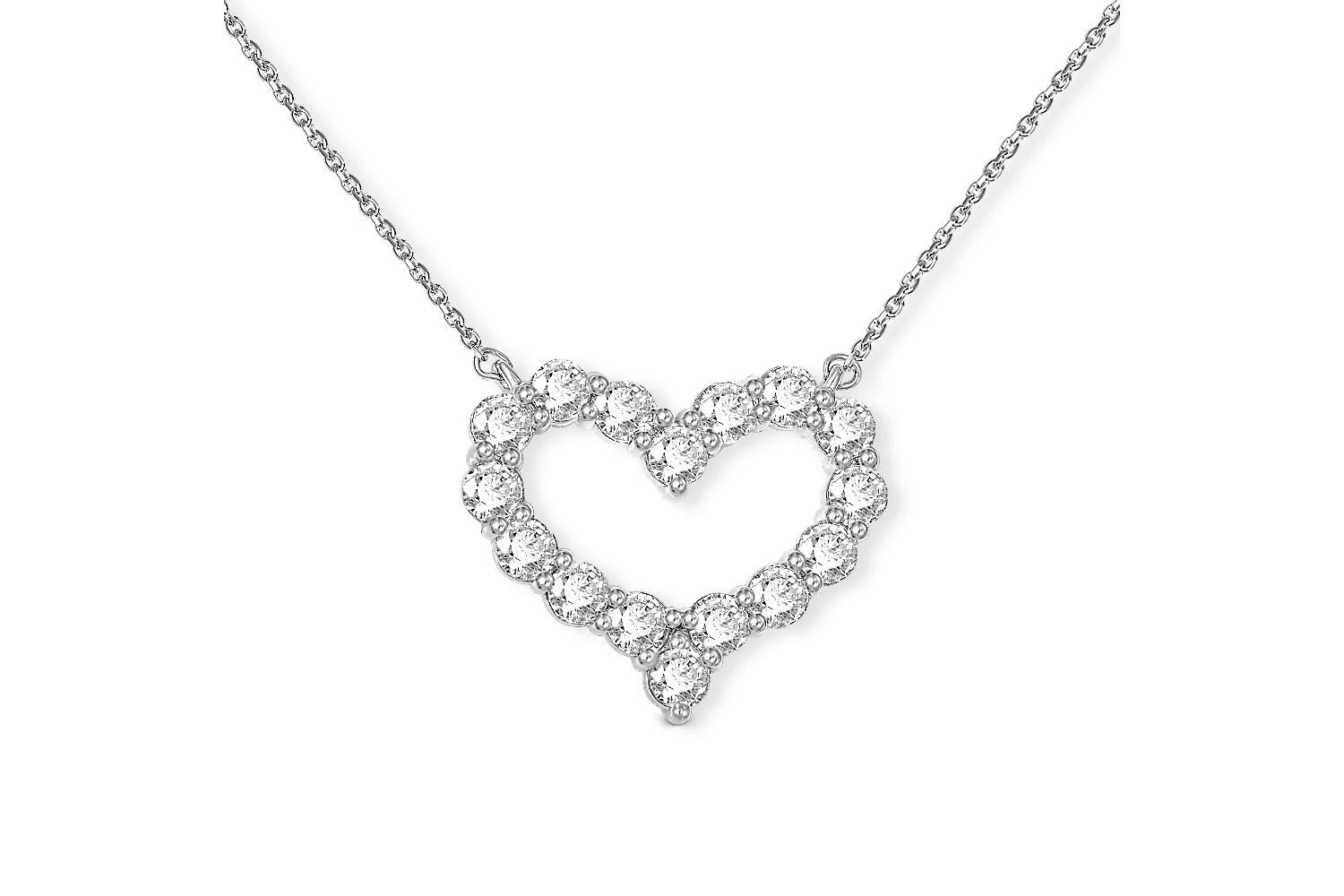 Колье Сердце из белого золота с 16 бриллиантами