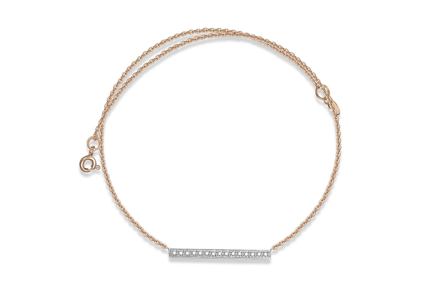 Колье из красного золота с 15 фианитами