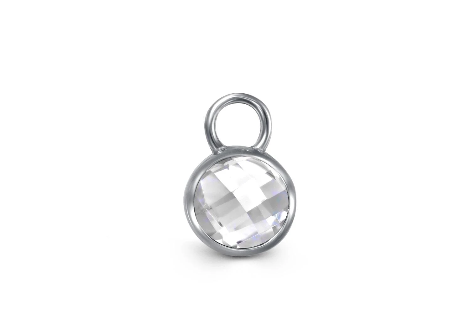 Подвеска серёг-трансформеров из белого золота с горным хрусталём