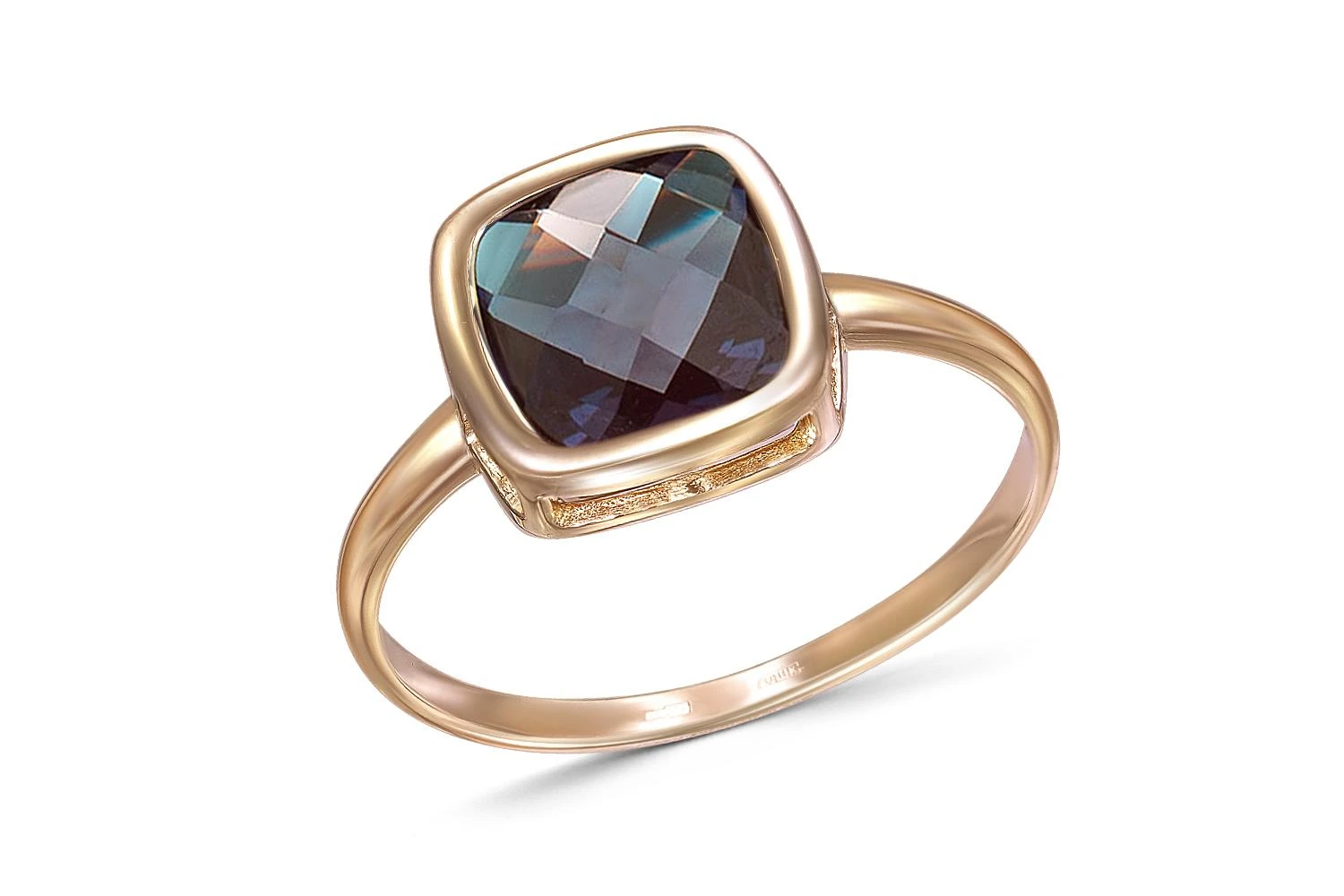 Кольцо из красного золота с александритом