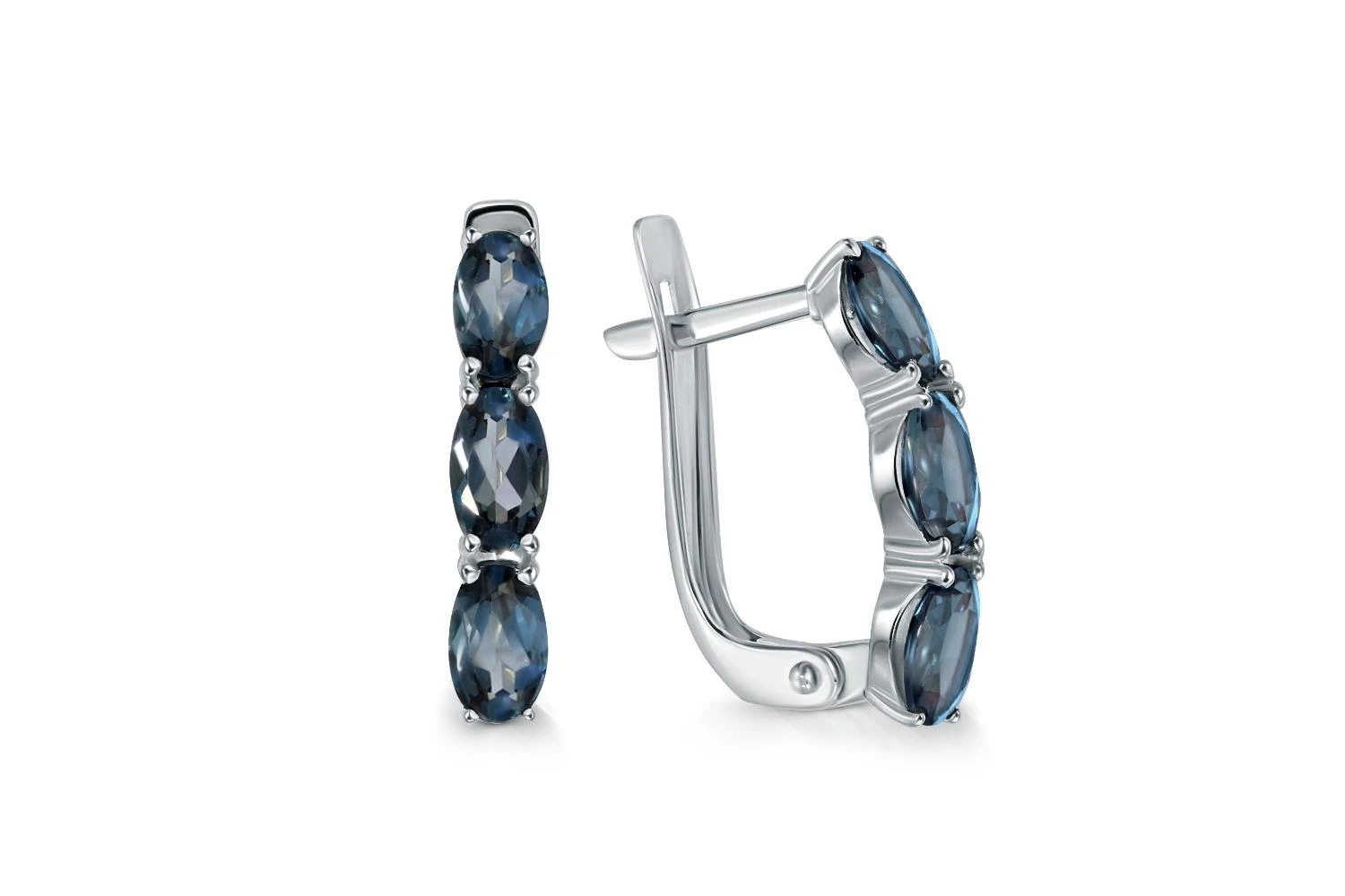 Серьги Дорожки из белого золота с 6 топазами лондон