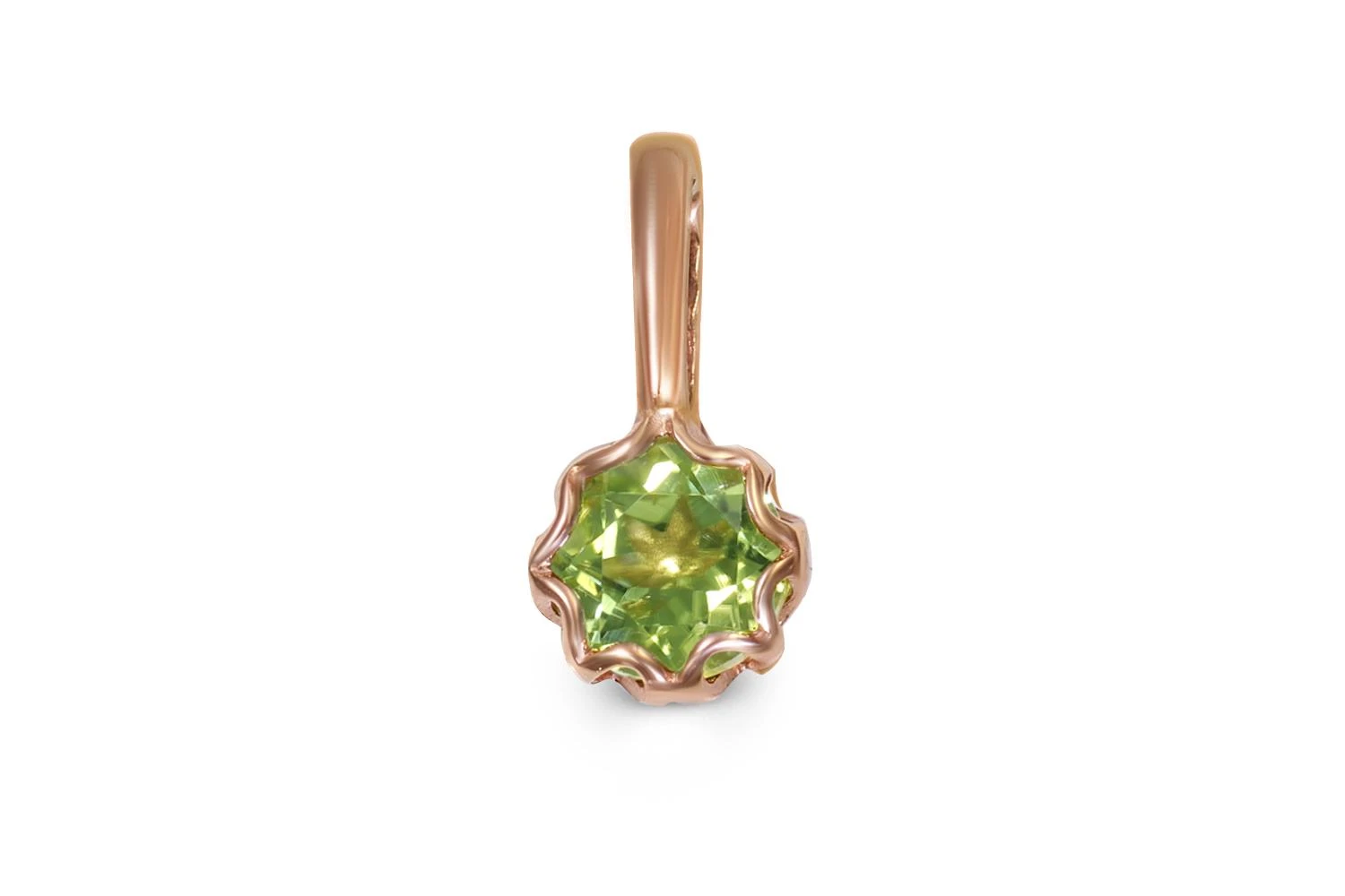 Подвеска из красного золота с хризолитом