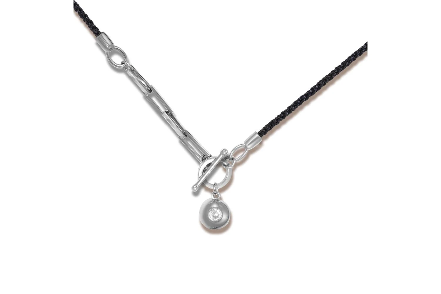 Колье из белого золота с фианитом