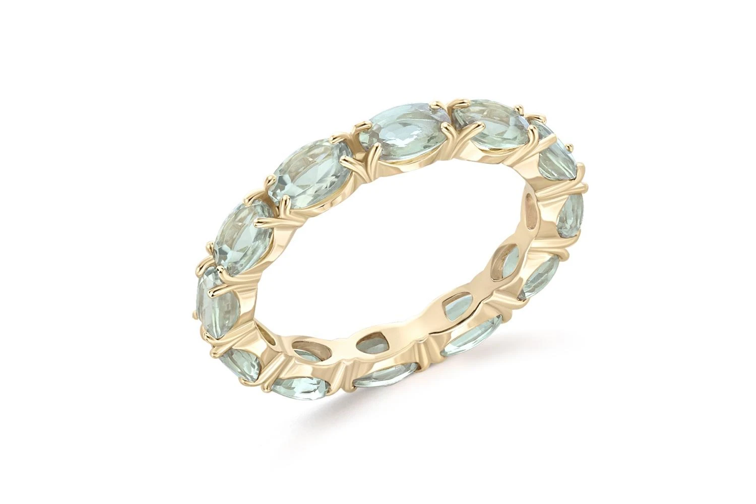 Кольцо Дорожка из жёлтого золота с 12 аметистами