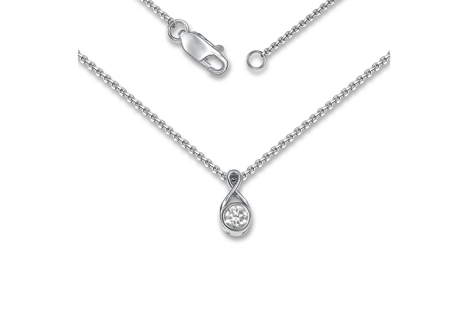 Колье из белого золота с бриллиантом