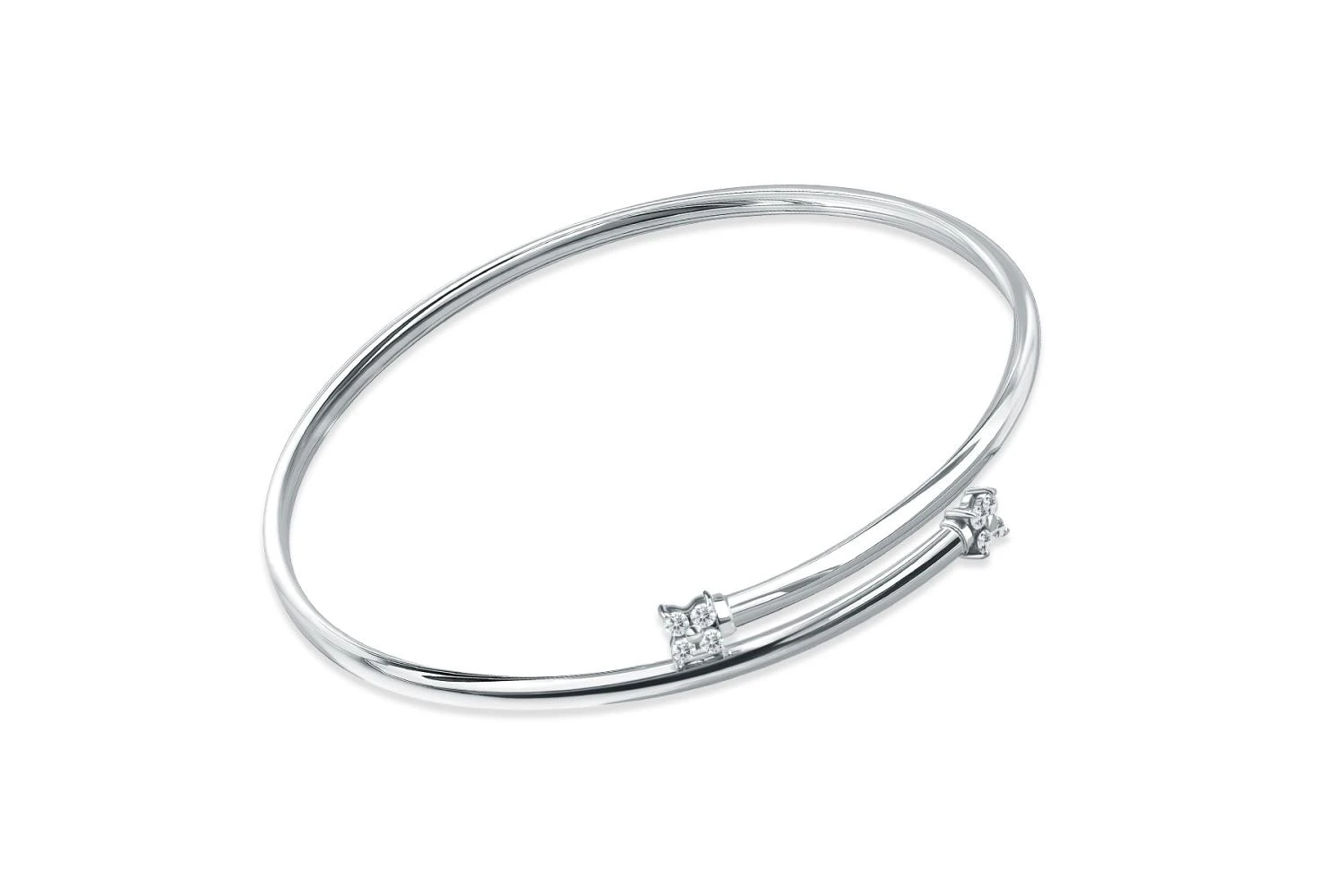 Браслет из белого золота с 8 фианитами