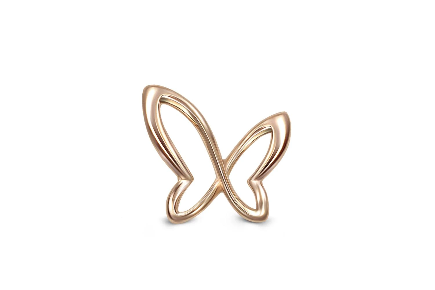 Подвеска Бабочка из красного золота без вставок