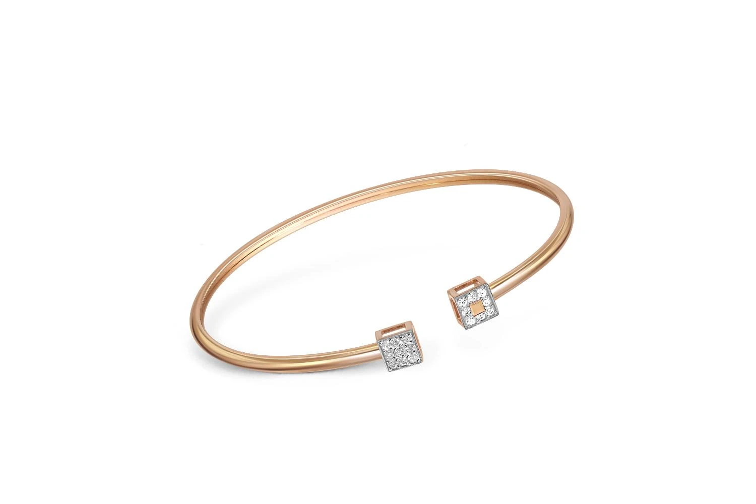 Браслет из красного золота с 17 фианитами