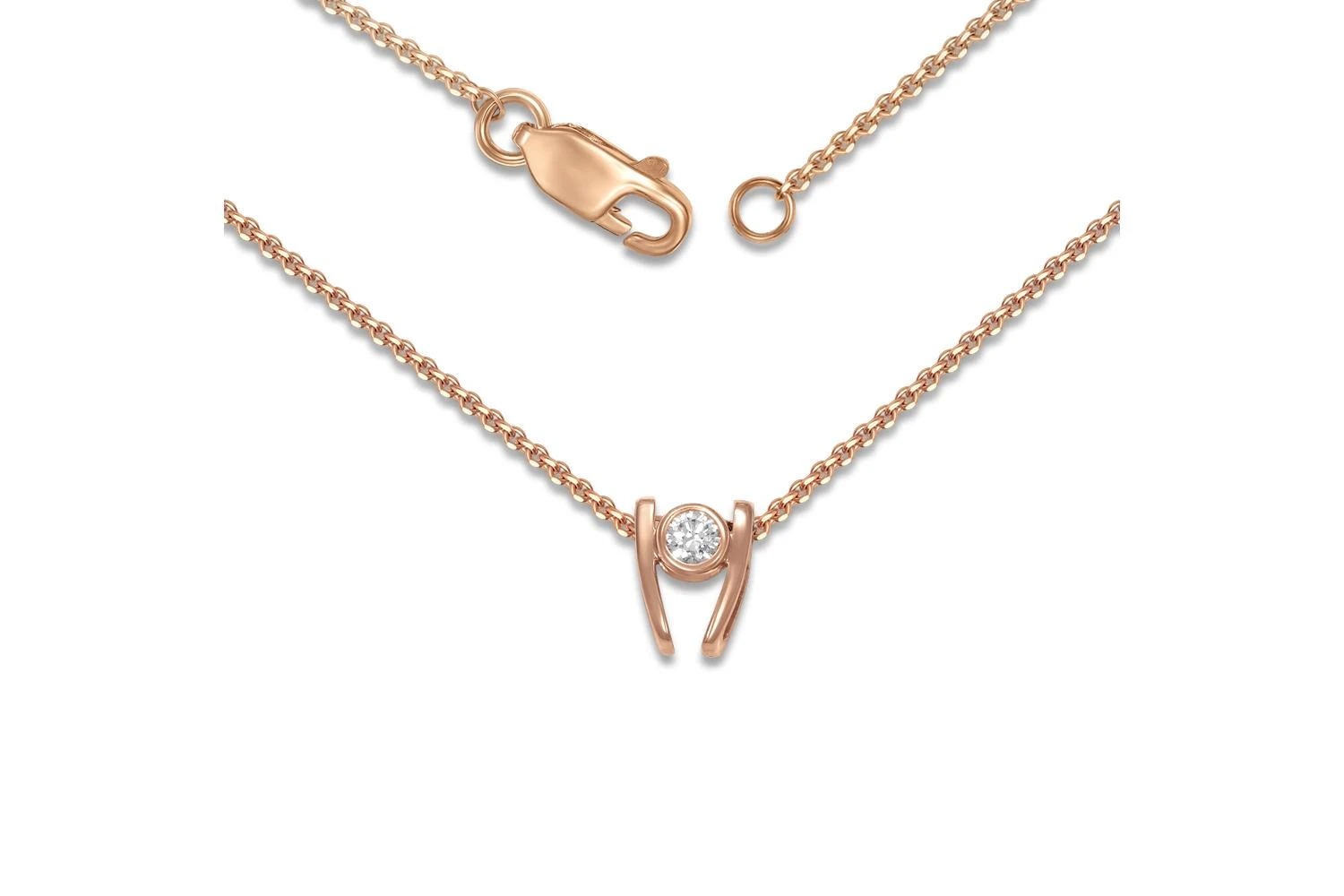 Колье из красного золота с бриллиантом