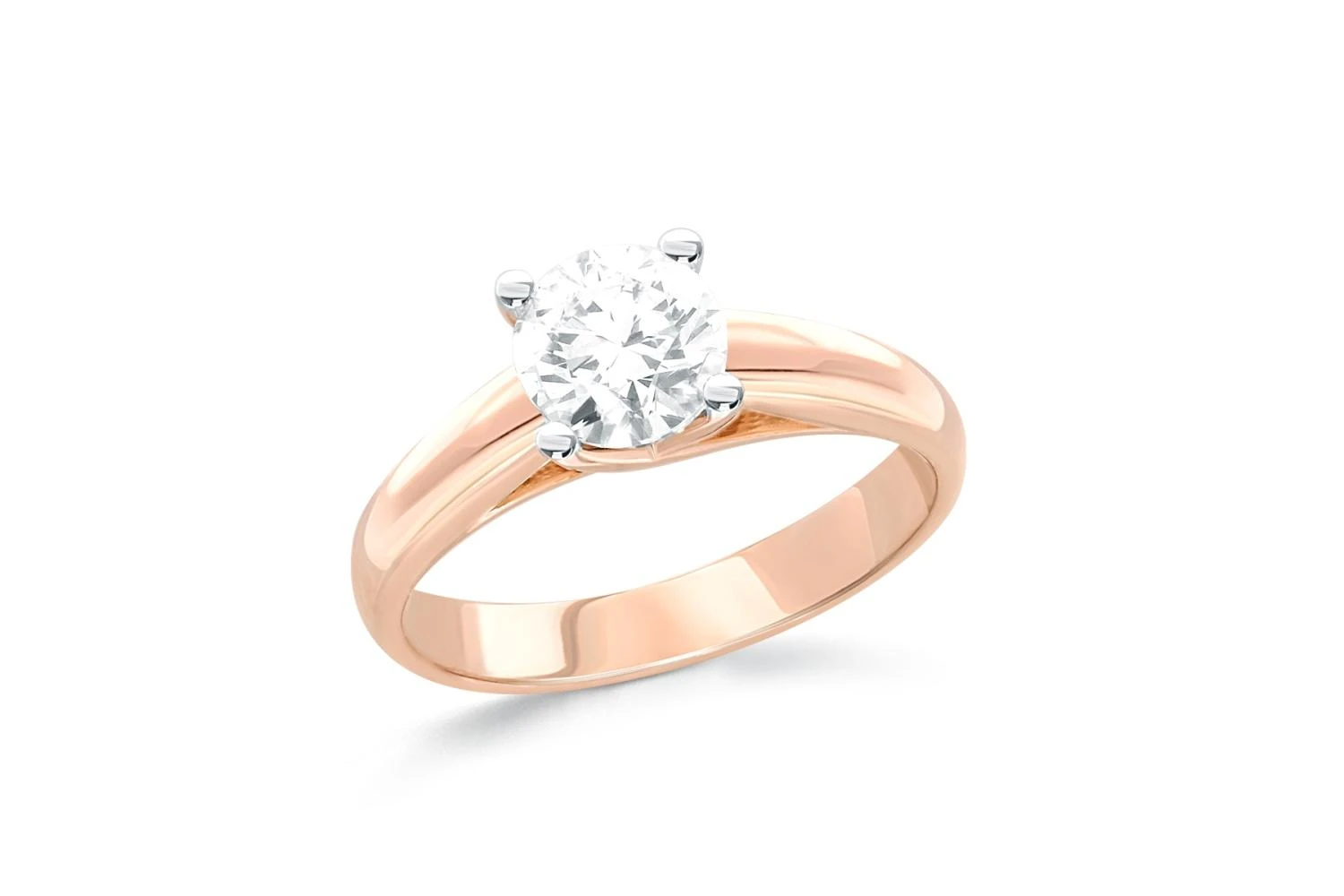 Кольцо из жёлтого золота с выращенным бриллиантом