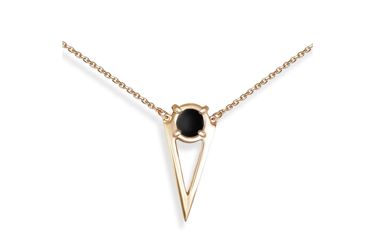 Колье Треугольник из красного золота с агатом