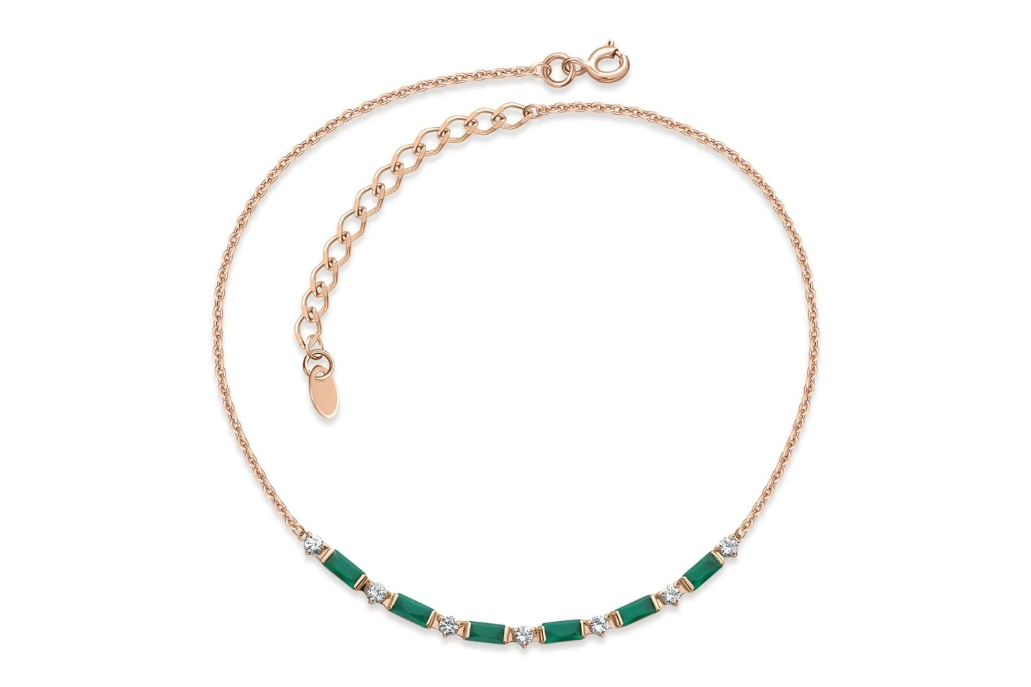 Колье из красного золота с 6 агатами и 7 сапфирами