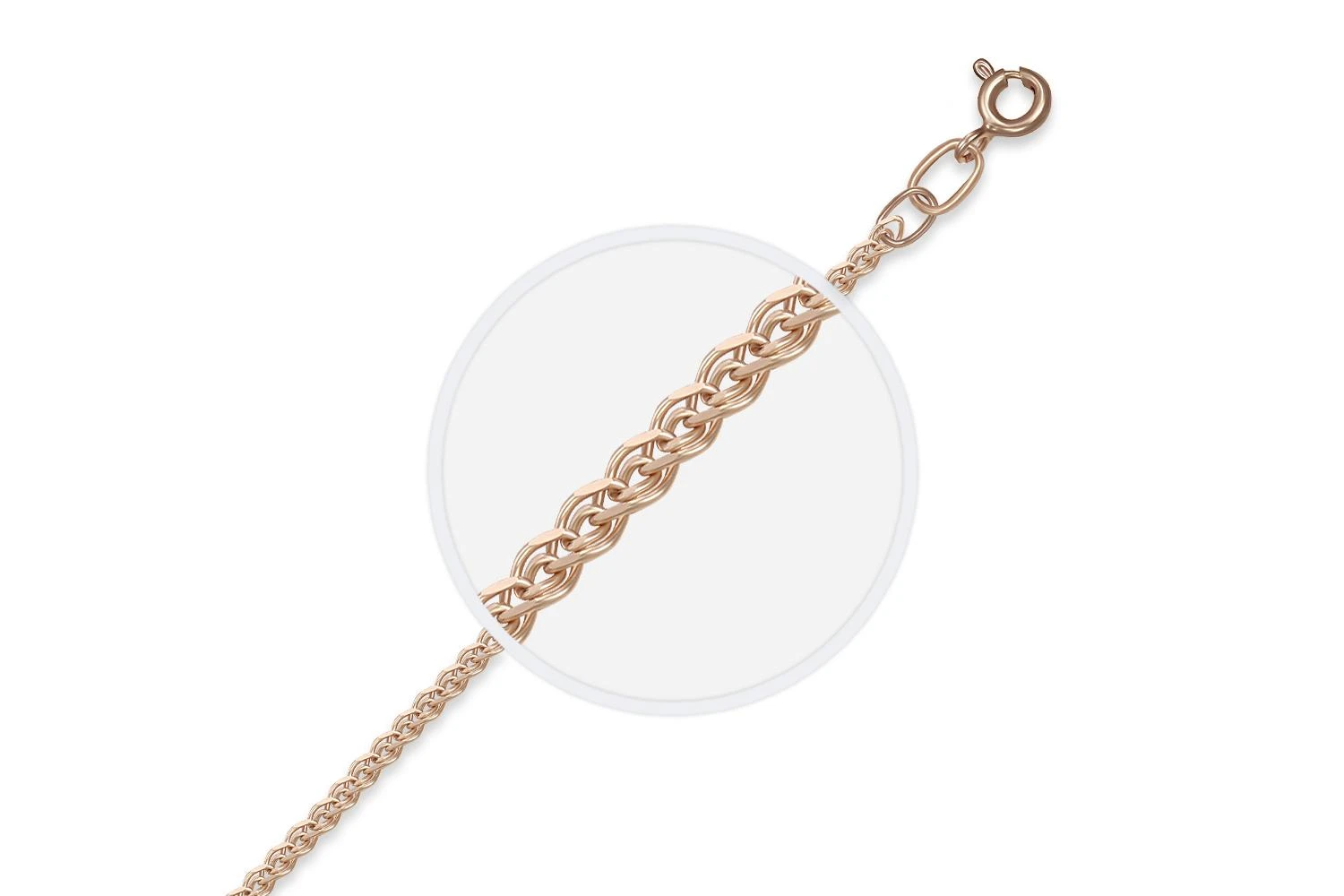 Цепь плетение нонна ⌀ нити 0,70 мм  из красного золота